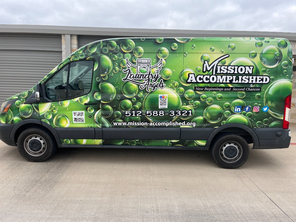 Mission Accomplished Laundry Angels van